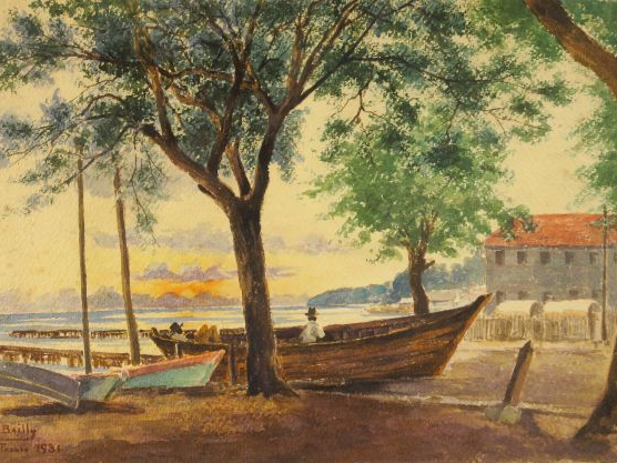 PA. BAILLY "Vue de Fort de France". Aquarelle, signée, datée 1931 et s