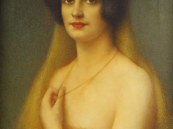 E. LOUP "Portrait de femme à l'orientale". Huile sur toile, signée en 