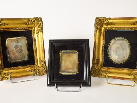Trois daguéérotypes XIXe 'Portraits'.