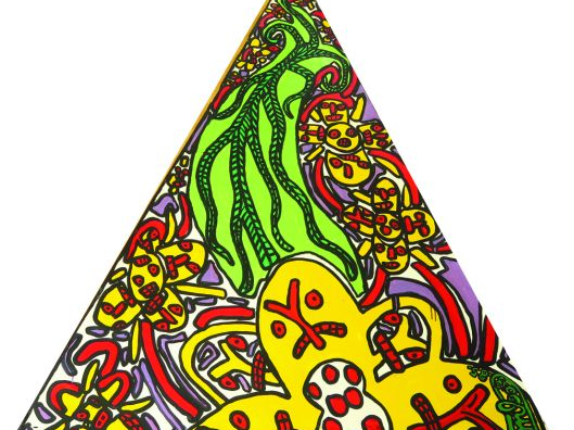 Robert COMBAS. 'Composition'. Huile sur toile, signée en bas à droite 
