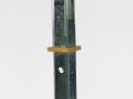 Lampadaire de style Art Déco en verre et bois clair. H. : 154 cm