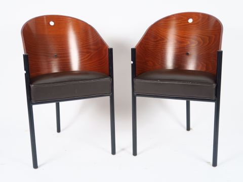 Philippe STARCK. Paire de fauteuils modèle Costes. (petits accidents)