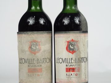 2 BOUTEILLES CHÂTEAU LEOVILLE BARTON ST JULIEN - 1959 - 1 LB/1 HEP/ELA