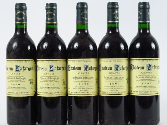 5 BOUTEILLES CHÂTEAU LAFARGUE GRAVES - 1990 