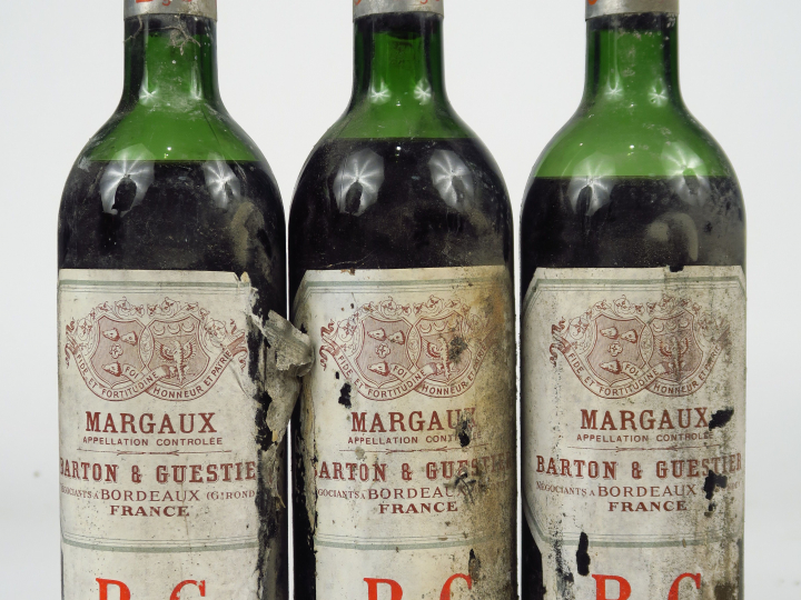 3 VIEILLES BOUTEILLES MARGAUX BARTON   GUESTIER - NM/EA/2 MEP/1 BEP/1 
