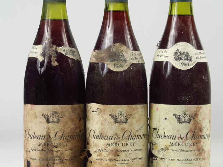 3 BOUTEILLES MERCUREY CHÂTEAU DE CHAMIREY MARQUIS DE JOUENNES D'HERVIL