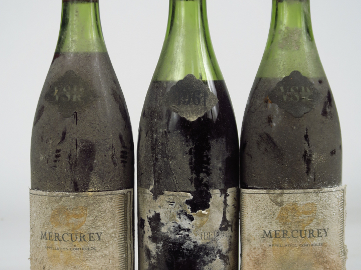 3 BOUTEILLES ROSSIGNEUX : 2 MERCUREY VSR 1 à 4 CM/1 à 6,5 CM/ETA/BS - 