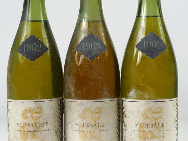 3 BOUTEILLES MEURSAULT ROSSIGNEUX - 1962 - 3 CM/BS/ES