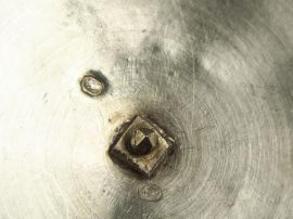 Sucrier fin XVIII ème en argent, poinçon au premier coq, et cristal, à