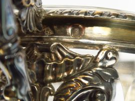 Sucrier Restauration en argent et cristal, poinçon Vieillard. M O : AC