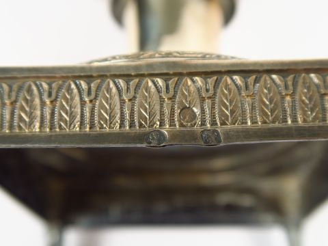 Sucrier Restauration en argent et cristal, poinçon Vieillard. M O : AC