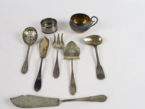 Service à douceurs 4 pièces de style Empire en argent, poinçon Minerve