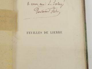 FABRE (Ferdinand). Feuilles de lierre. Paris, Charpentier 1853. in-12.