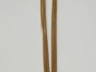 Sautoir fantaisie en métal doré maille tube et pendentif pavé de pierr