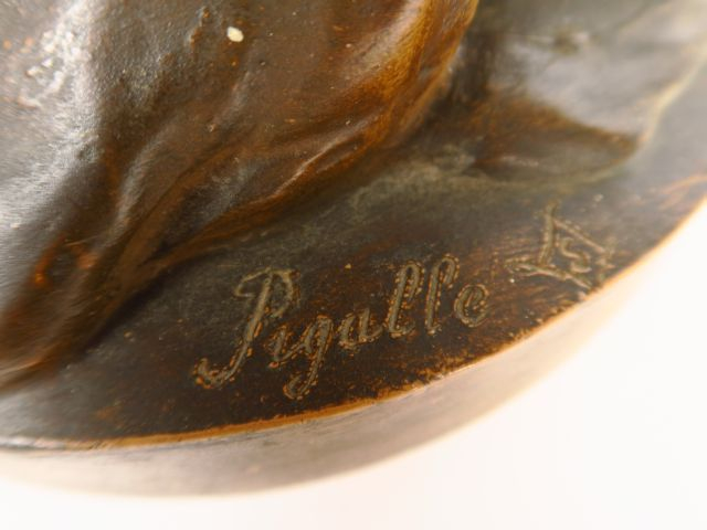 PIGALLE (d'après)"Mercure" Sculpture en terre cuite patinée. Signée (a
