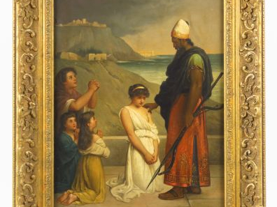 B. CALNOCKY "La clémence" Huile sur panneau. Signée en bas à droite.  