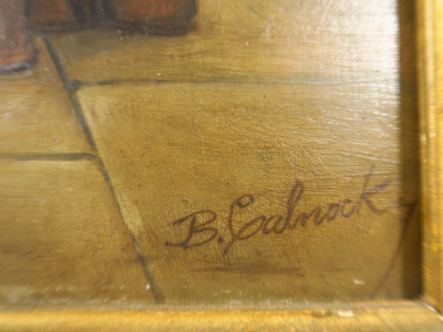 B. CALNOCKY "La clémence" Huile sur panneau. Signée en bas à droite.  