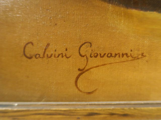 Giovanni CALVINI "Nature morte aux bouquets de fleurs et aux fruits" H