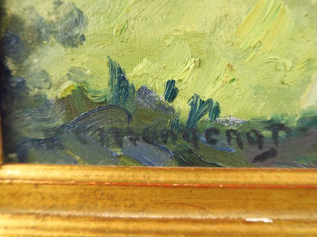 E. MANGENOT « Paysage des Alpilles » Huile sur toile. Signée en bas à 