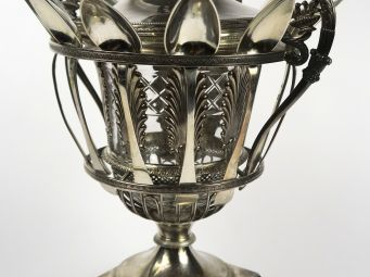 Confiturier Restauration et ses 12 cuillères en argent, poinçon Vieill