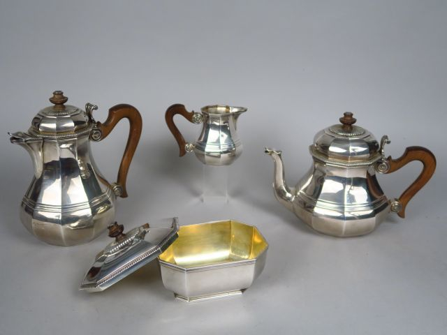 PUIFORCAT. Service à thé et à café en argent, poinçon Minerve, compren