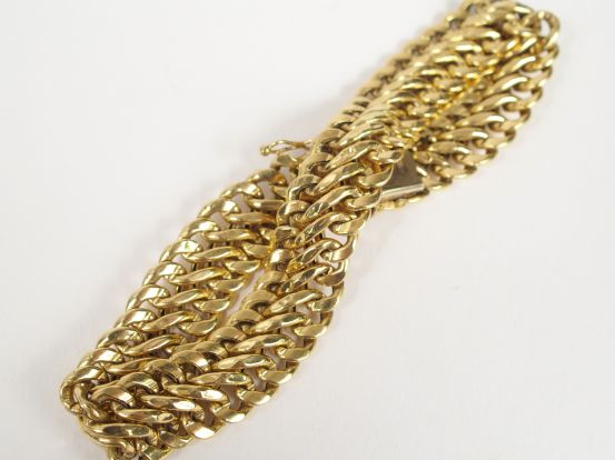 Bracelet en or jaune, maille américaine. 19,5cm Poids: 15,7gr