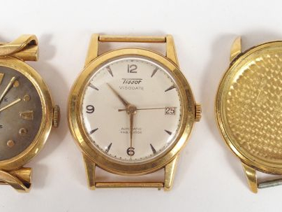 2 boitiers de montres en or jaune de marque LOCRE et TISSOT. On y join