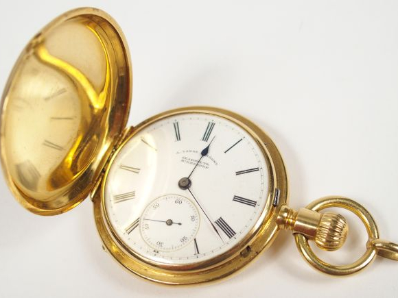 A. LANGE   SÖHNE, GLASRÜTTE. Montre savonnette en or jaune, cadran éma