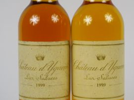 2 DEMIES BOUTEILLES CHÂTEAU D'YQUEM 1er CCS SAUTERNES - 1999