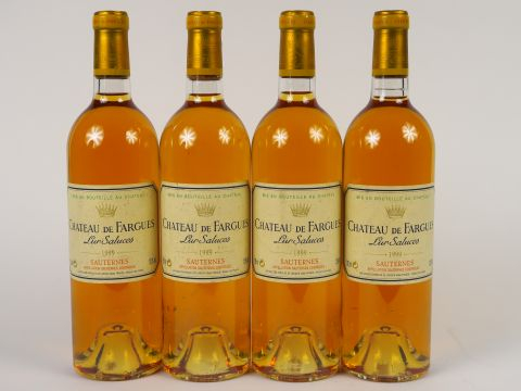 4 BOUTEILLES CHÂTEAU DE FARGUES SAUTERNES - 1999