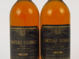 2 BOUTEILLES CHÂTEAU GUIRAUD 1er CC SAUTERNES : 1 de 1980 BG - 1de 198