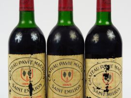 3 BOUTEILLES CHÂTEAU PAVIE MACQUIN GCC ST EMILION - 1985 - 2 LB/1 HEP/