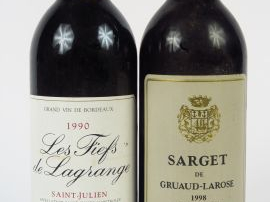 2 BOUTEILLES ST JULIEN : 1 LES FIEFS DE LAGRANGE 1990 BG - 1 SARGET DE