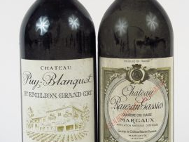 Vente aux enchères 2 BOUTEILLES : 1 CHÂTEAU RAUZAN GASSIES GCC MARGAUX 1985 - 1 CHÂTEAU P