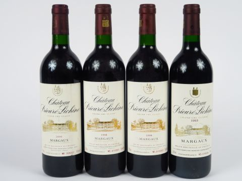 4 BOUTEILLES CHÂTEAU PRIEURE LICHINE GCC MARGAUX : 1 de 1993 - 2 de 19