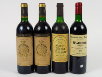 Vente aux enchères 4 BOUTEILLES ST JULIEN : 2 CHÂTEAU GRUAUD LAROSE GCC 1984 BG - 1 CHÂTE