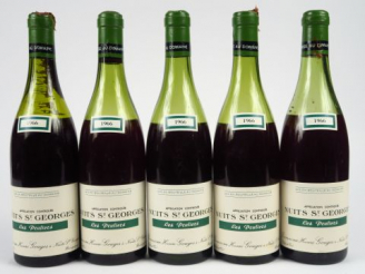 Vente aux enchères 5 BOUTEILLES NUITS ST GEORGES 1er CRU 'LES PRULIERS' H. GOUGES - 1966 