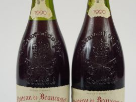 2 BOUTEILLES CHATEAUNEUF DU PAPE DOMAINE DE BEAUCASTEL - 1990