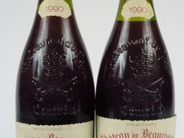 2 BOUTEILLES CHATEAUNEUF DU PAPE DOMAINE DE BEAUCASTEL - 1990