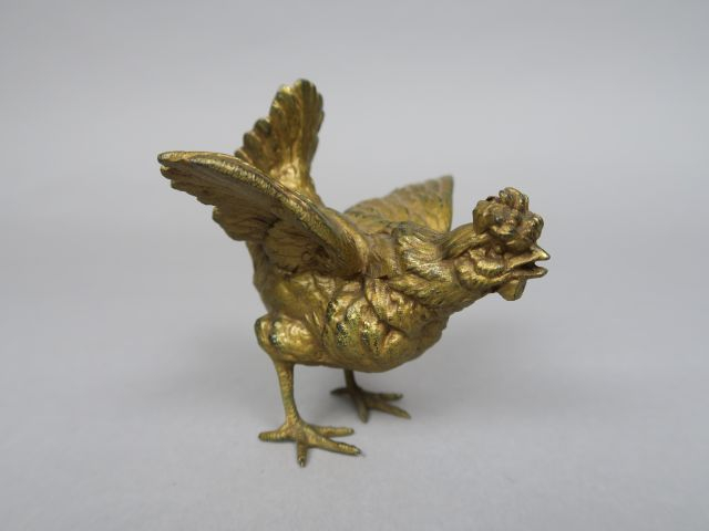 Sujet en métal doré 'Coq' Dim. 7,5 x 7 cm