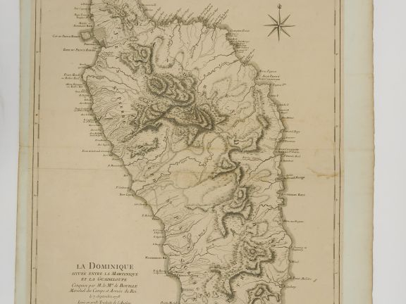 LE ROUGE. Carte - La Dominique. 1778 (vendue en l'état)