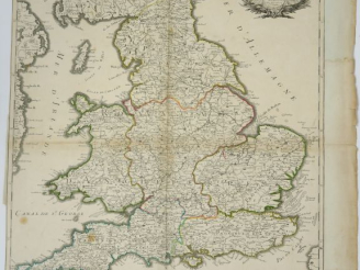 Vente aux enchères Lot de deux cartes :  LE ROUGE. - Le royaume d'Angleterre. 1785 NOLIN.