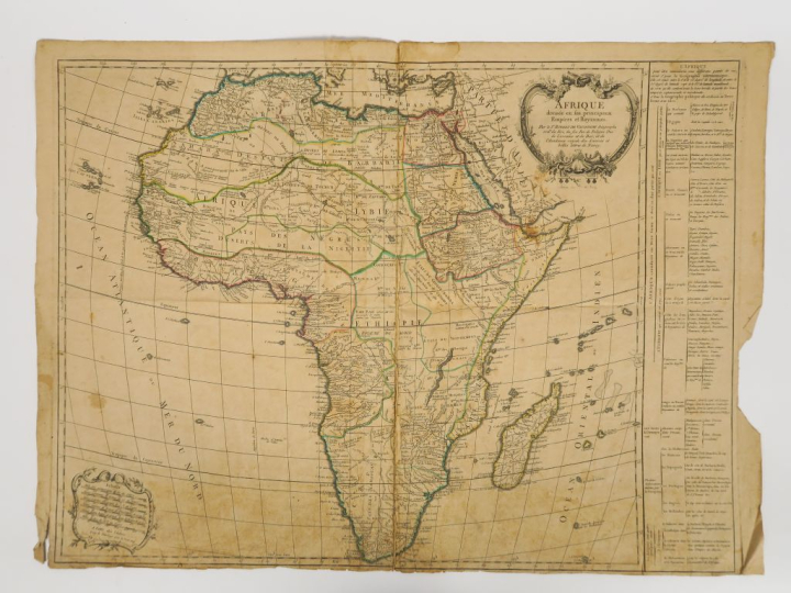 Lot de 8 cartes  (Robert de ) VAUGONDY - Carte d'Afrique. 1771 - Carte