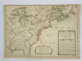 Vente aux enchères NOLIN.  - Carte du Canada et de la Louisiane qui forment la nouvelle F