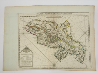 Vente aux enchères DE L'ISLE Guillaume. - Carte de l'ile de la Martinique 1732 (vendue en