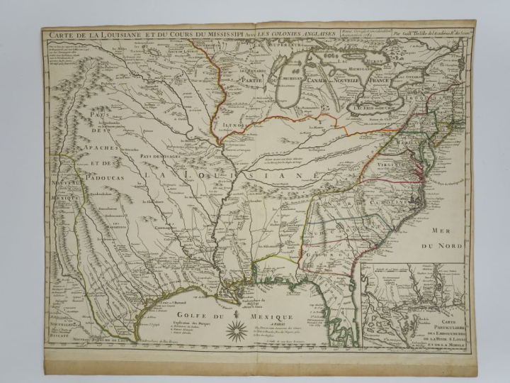 Lot de 4 cartes :  DE L'ISLE Guillaume.  - Carte générale de la Géorgi