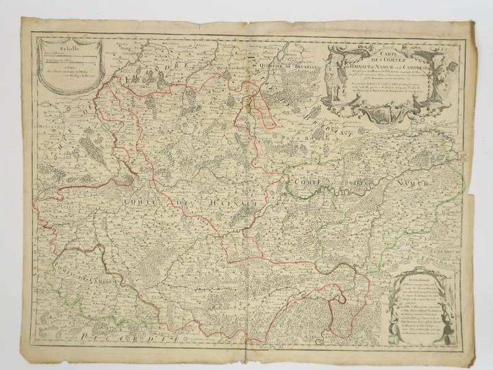 Lot de 5 cartes :  DE L'ISLE Guillaume.  - Carte du Diocèse de Beauvai