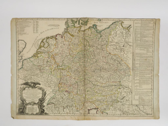 Vente aux enchères Lot de 2 cartes :  ROBERT. - Carte de L'Empire d'Allemagne, 1745 - Car