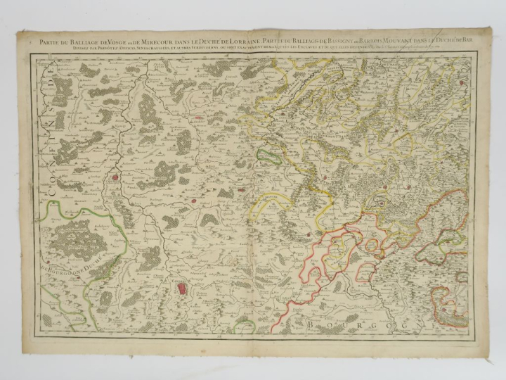Lot de 7 cartes :  JAILLOT Hubert.  - Partie méridionale des cantons d
