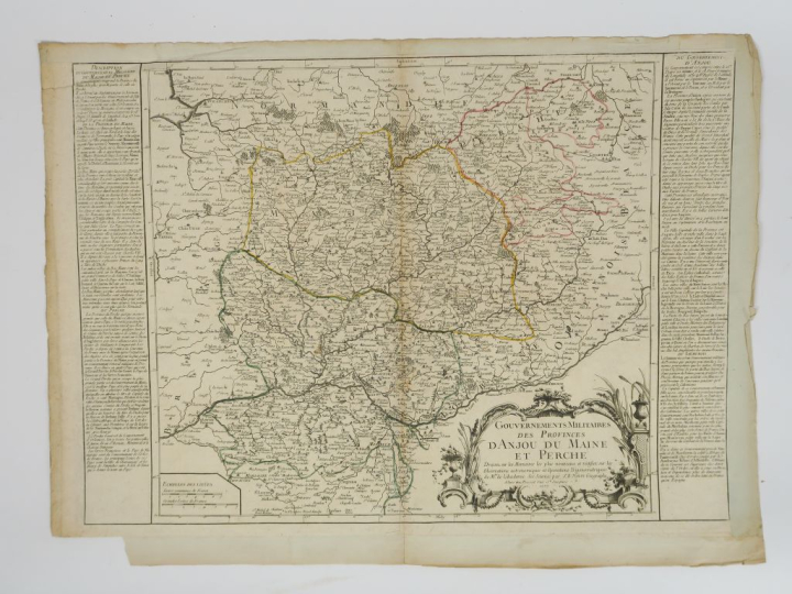 Lot de 2 cartes : NOLIN.  - Carte Gouvernements militaires d'Anjou et 